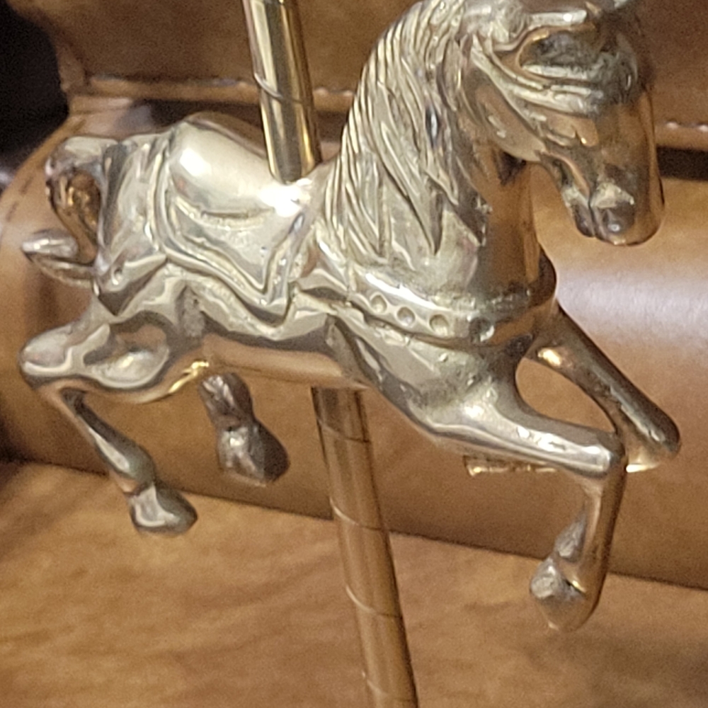 VTG Brass Carousel Horse Figurine - Picture 3 of 6